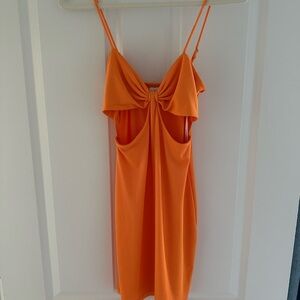 Vibrant Orange Sleeveless Dress